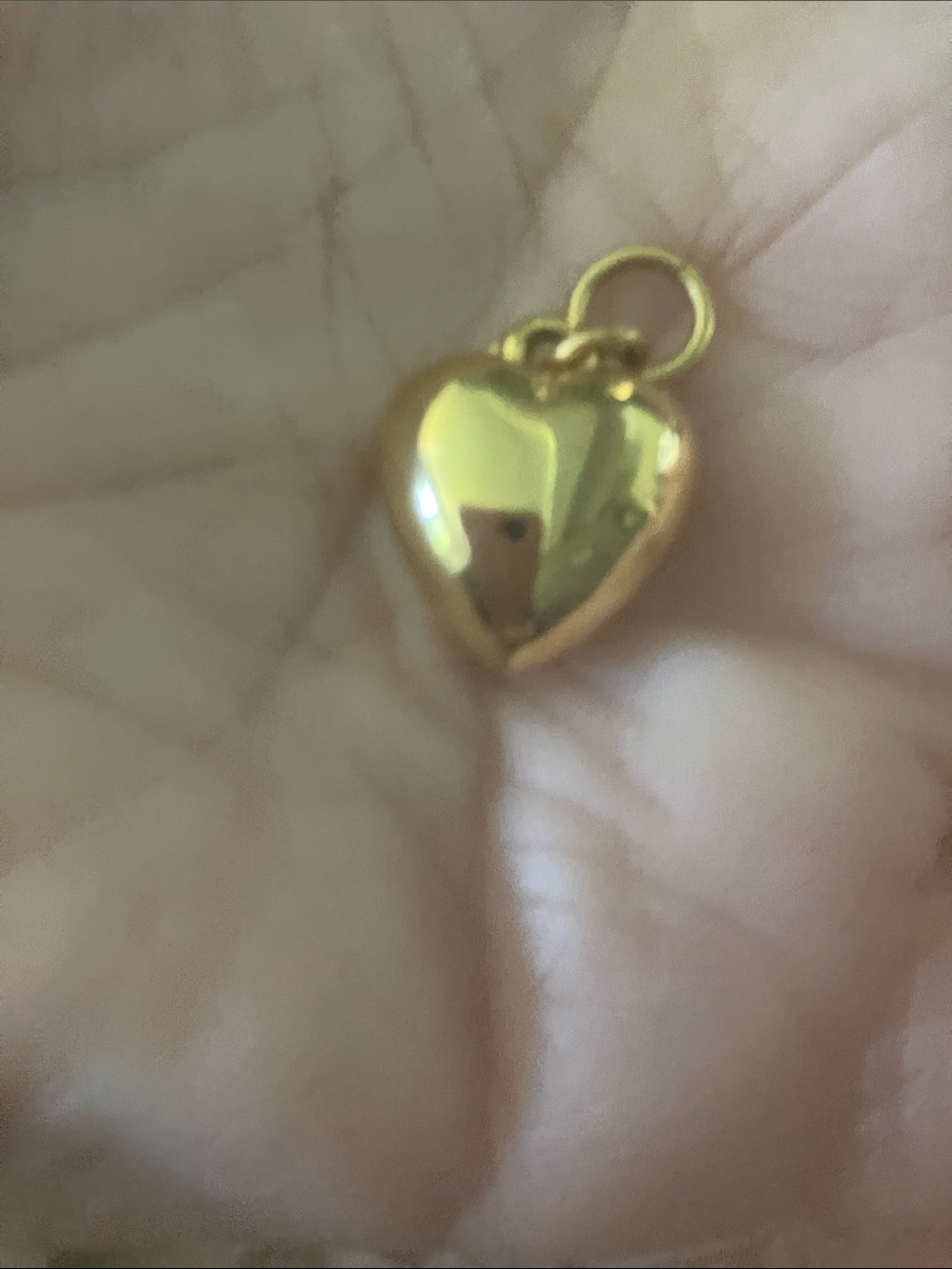 Gold Heart Charm Pendant - Polished Gold Tone